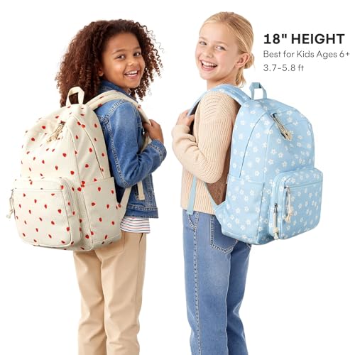 mibasies School Backpack for Girls with Laptop Sleeve: 18IN Large Capacity Corduroy Bookbag for Primary Middle School/College, Travel Daypack for...