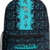 Minecraft Backpack for Boys Kids Teens Adjustable Straps Front Pocket Daypack Backpacks for Sports Gym School Gamer Gifts (Blue)