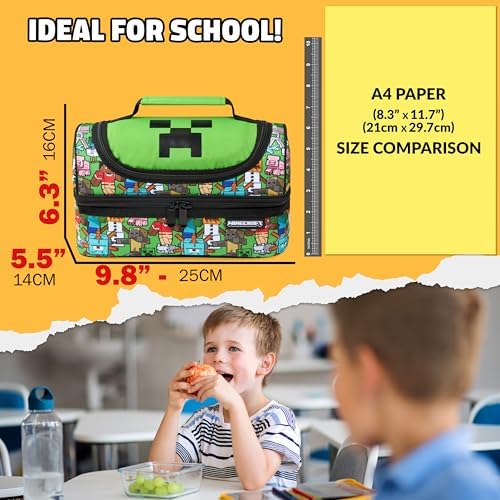 Minecraft Insulated Lunch Bag for Kids Creeper Lunchbox for Boys School Supplies Food Carrier Snacks Picnic Beach Days Travel Gamer Gifts for Kids... Minecraft Insulated Lunch Bag for Kids Creeper Lunchbox for Boys School Supplies Food Carrier Snacks Picnic Beach Days Travel Gamer Gifts for Kids...