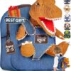 Naturally KIDS Toddler Backpack w Dinosaur Toys for Kids 2-4, 2 Year Old Boy Birthday Gift, 3 Year Old Boy Gift Girl, Toddler Dinosaur Toy