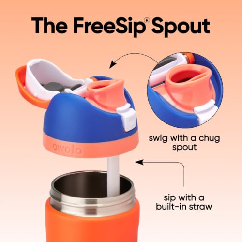 Owala Kids FreeSip Insulated Stainless Steel Water Bottle with Straw for Sports, Travel, and School BPA-Free Sports Water Bottle, 16 oz, Blue Citrus Owala Kids FreeSip Insulated Stainless Steel Water Bottle with Straw for Sports, Travel, and School BPA-Free Sports Water Bottle, 16 oz, Blue Citrus