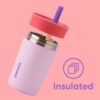 Owala Kids Insulation Stainless Steel Tumbler with Spill Resistant Flexible Straw, Easy to Clean, Kids Water Bottle, Great for Travel, Dishwasher...