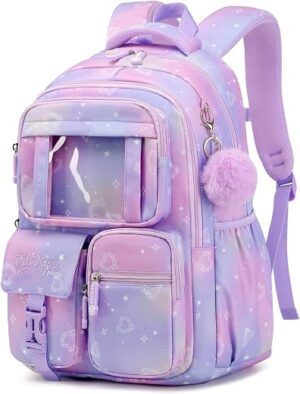 PIG PIG GIRL Kids Backpack for Girls - School Bags for Middle School Students - Book Bag for Elementary Primary - Kawaii Ita Backpack - Purple PIG PIG GIRL Kids Backpack for Girls - School Bags for Middle School Students - Book Bag for Elementary Primary - Kawaii Ita Backpack - Purple