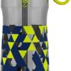 Pogo BPA-Free Tritan Kids Water Bottle with Silicone Soft Straw, Grey Geode, 18 oz.