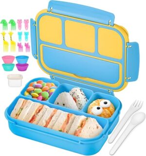 QQKO Bento Lunch Box for Kids Girls Boys, Toddler Kids Lunch Boxes for School, Lunch Containers for Adults with 4 Compartments, Sauce Container,... QQKO Bento Lunch Box for Kids Girls Boys, Toddler Kids Lunch Boxes for School, Lunch Containers for Adults with 4 Compartments, Sauce Container,...