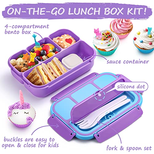 QQKO Bento Lunch Box for Kids Girls Boys, Toddler Kids Lunch Boxes for School, Lunch Containers for Adults with 4 Compartments, Sauce Container,... QQKO Bento Lunch Box for Kids Girls Boys, Toddler Kids Lunch Boxes for School, Lunch Containers for Adults with 4 Compartments, Sauce Container,...
