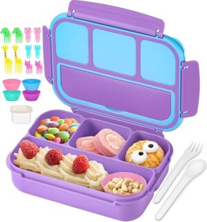 QQKO Bento Lunch Box for Kids Girls Boys, Toddler Kids Lunch Boxes for School, Lunch Containers for Adults with 4 Compartments, Sauce Container,... QQKO Bento Lunch Box for Kids Girls Boys, Toddler Kids Lunch Boxes for School, Lunch Containers for Adults with 4 Compartments, Sauce Container,...