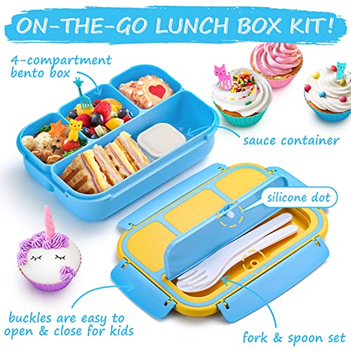 QQKO Bento Lunch Box for Kids Girls Boys, Toddler Kids Lunch Boxes for School, Lunch Containers for Adults with 4 Compartments, Sauce Container,... QQKO Bento Lunch Box for Kids Girls Boys, Toddler Kids Lunch Boxes for School, Lunch Containers for Adults with 4 Compartments, Sauce Container,...