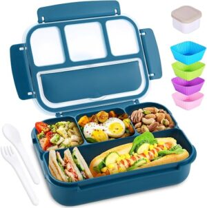 shell and turtle Bento Box Adult Lunch Box, Kids Lunch Containers for School with 4 Compartments, with Utensils, Sauce Jar, Muffin Liners,... shell and turtle Bento Box Adult Lunch Box, Kids Lunch Containers for School with 4 Compartments, with Utensils, Sauce Jar, Muffin Liners,...
