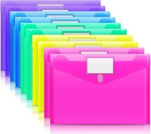 Sooez 10 Pack File Folders, Clear Poly Envelopes Plastic Folders, Folder for Documents Letter A4 Size with Label Pocket, Teacher School Office... Sooez 10 Pack File Folders, Clear Poly Envelopes Plastic Folders, Folder for Documents Letter A4 Size with Label Pocket, Teacher School Office...