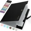 Sooez Accordion File Organizer, Letter Size Expanding File Folder with Labels, 5 Pocket Folders for Document, Portable Paper Bill Receipt Organizer...