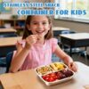 Stainless Steel Snack Containers, 3 Compartments Reusable on and go Bento Box with Lids for Kids, Lunch Box Pre Meal Storage for Daycare School... Stainless Steel Snack Containers, 3 Compartments Reusable on and go Bento Box with Lids for Kids, Lunch Box Pre Meal Storage for Daycare School...