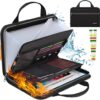 Tamfile Fireproof Accordion File Organizer with Handle, 13 Pocket Transparent Expanding File Folder with Zipper & Labels, File Folder with...