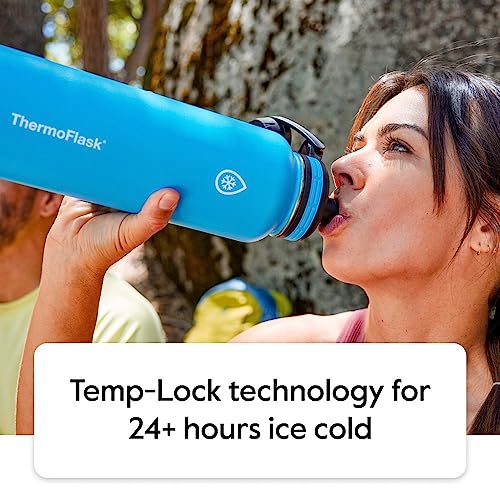 ThermoFlask Kids 16 oz Insulated Water Bottles with Straw Lid BPA-Free Stainless Steel Leakproof & Spill-Proof Design Easy Clean Wide Mouth 2-Pack...