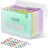 ThinkTex Accordion File Organizer, 12 - Pocket Expanding File Folders for Paper Receipts, Bills & Taxes Organizer, Letter/A4 Size Document Holder...