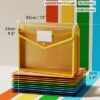 ThinkTex Plastic Expanding File Folder, Transparent Envelopes with Snap Closure, No Dividers, Large Capacity, Assorted Colors, Fits Letter / A4...