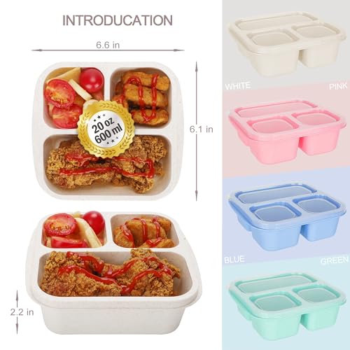 TOUWMX Bento Box For Kids, 4 Pack 3 Compartments Meal Prep Containers Reusable Lunch Containers, Food Storage Containers With Lids, Stackable Snack... TOUWMX Bento Box For Kids, 4 Pack 3 Compartments Meal Prep Containers Reusable Lunch Containers, Food Storage Containers With Lids, Stackable Snack...