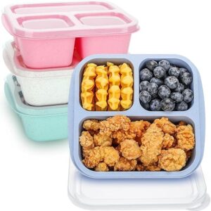 TOUWMX Bento Box For Kids, 4 Pack 3 Compartments Meal Prep Containers Reusable Lunch Containers, Food Storage Containers With Lids, Stackable Snack... TOUWMX Bento Box For Kids, 4 Pack 3 Compartments Meal Prep Containers Reusable Lunch Containers, Food Storage Containers With Lids, Stackable Snack...