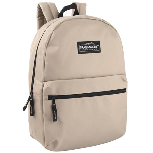 Trail maker 24 Pack- Classic 17 Inch Backpacks in Bulk Wholesale Back Packs for Boys and Girls (Assorted 12 Colors Pack)