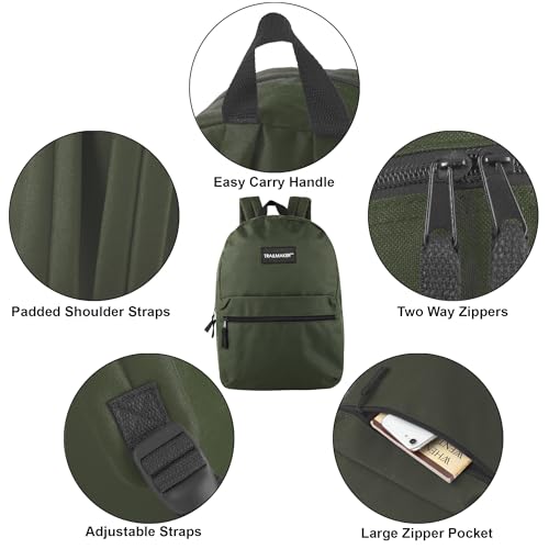 Trail maker Classic 17 inch Backpacks with Adjustable Padded Straps | School Backpacks for Girls, Boys (Green) Trail maker Classic 17 inch Backpacks with Adjustable Padded Straps | School Backpacks for Girls, Boys (Green)
