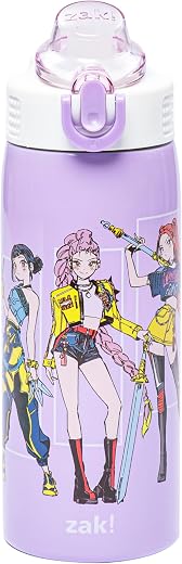 Zak Designs KPop Demon Hunters Sage Kids Water Bottle For School or Travel, 19oz Stainless Steel Water Bottle With Straw, Handle, and Leak-Proof,... Zak Designs KPop Demon Hunters Sage Kids Water Bottle For School or Travel, 19oz Stainless Steel Water Bottle With Straw, Handle, and Leak-Proof,...