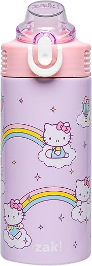 Zak Designs Sanrio Sage Kids Water Bottle For School or Travel, 14oz Stainless Steel Water Bottle With Straw, Handle, and Leak-Proof, Pop-Up Spout... Zak Designs Sanrio Sage Kids Water Bottle For School or Travel, 14oz Stainless Steel Water Bottle With Straw, Handle, and Leak-Proof, Pop-Up Spout...